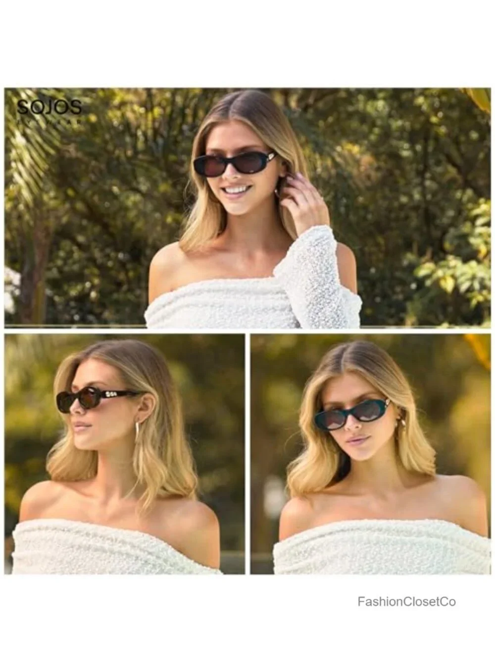 Oval Polarized Sunglasses Acetate Frame UV Protective Shades